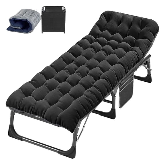 Folding Camping Cot for Adults, Double Layer 1200D, 500lb Capacity, Heavy Duty Guest Cot with Mat & Carrying Bag for Indoor & Outdoor Use