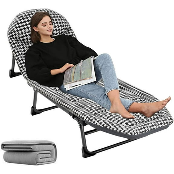 Folding Camping Cot w/Mat, Guest Bed Heavy Duty Portable Cots Camping + Blanket, Portable Cots for Outdoor Camping/Office, Home Nap,Lattice