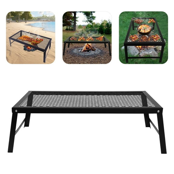 Folding Camping Grill, Foldable Grill Rack, Portable Barbecue Net Table, for Outdoor Barbecues, Picnics, Camping, and More