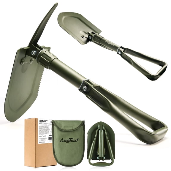 Folding Camping Shovel, Offroad Survival High Carbon Steel Shovel (Olive) AugTouf by toolant