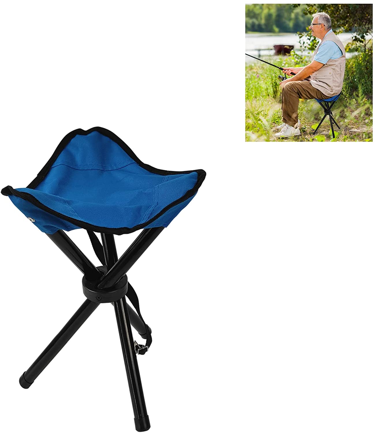 Folding Camping Stool, Portable Collapsible Retractable Telescopic Folding Stools Height