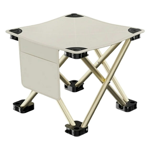 Folding Camping Stool Portable Chair Mini Foldable Stool for Camping, Fishing & Outdoor,Compact Chair with Carry Bag - Lightweight Aluminum Alloy Frame - Water-Resistant Breathable Fabric(White)