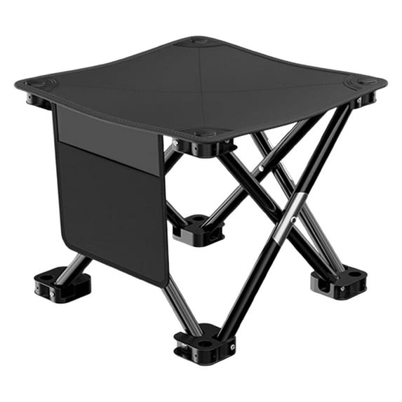 Folding Camping Stool Portable Chair Mini Foldable Stool for Camping, Fishing & Outdoor,Compact Chair with Carry Bag - Lightweight Aluminum Alloy Frame - Water-Resistant Breathable Fabric(Black)