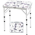 thumbnail image 1 of Folding Camping Table 2ft Portable Pinic Table Adjustable Height Small Card Table Aluminum Foldable Lightweight with Carry Handle for Outdoor Indoor Hiking Camp BBQ Beach (Blooming Floral), 1 of 12