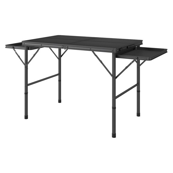 Folding Camping Table 4.5ft, Portable Picnic Table with Wings