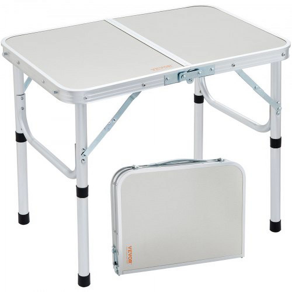 Folding Camping Table, Adjustable Height Outdoor Portable Side Tables