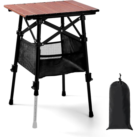 Folding Camping Table, Adjustable Height Portable Lightweight with Storage Bag for Outdoor Picnic Hiking Travelling