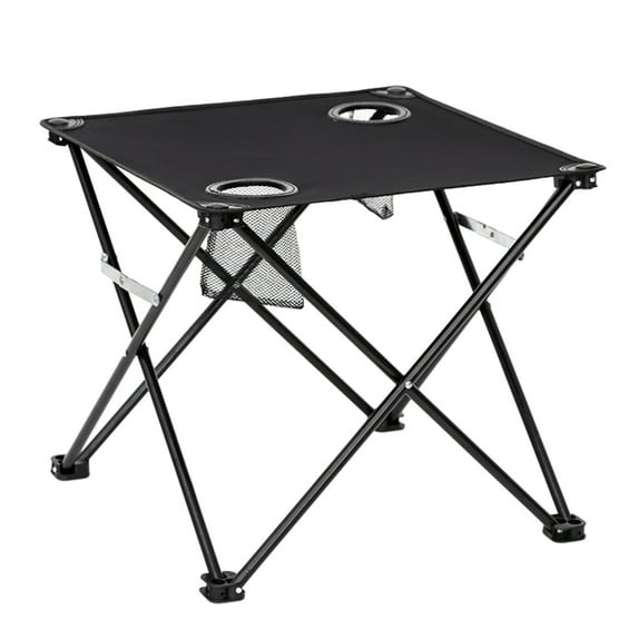 Folding Camping Table Beach Table Lightweight Folding Tailgating Table with 2 Cup Holder & Carry Bags, for Camping, Beach, Fishing, Campfires and Picnic