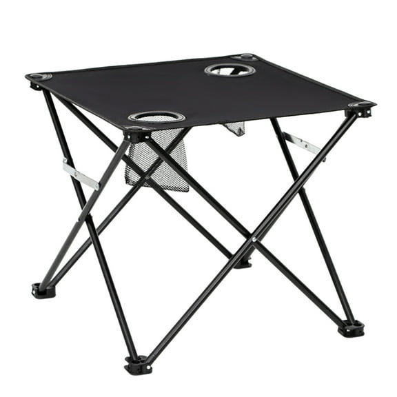 Folding Camping Table Beach Table Lightweight Folding Tailgating Table with 2 Cup Holder & Carry Bags, for Camping, Beach, Fishing, Campfires and Picnic