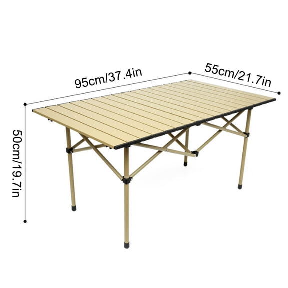Folding Camping Table Carbon Steel Portable Outdoor Picnic Table 95cm Quicksand Gold