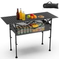 thumbnail image 1 of Yacona Folding Camping Table, Portable Foldable Table with Mesh Layer, for Picnic, Beach, Camp, Backyard, Black, 1 of 7