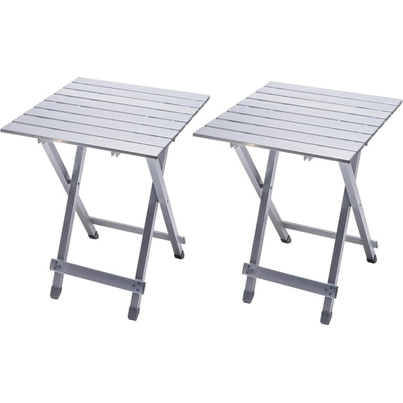 Folding Camping Table - Lightweight Aluminum Portable Picnic Table, 18.5x18.5x24.5 Inch for Cooking, Beach, Hiking, Travel, Fishing, BBQ, Indoor Outdoor Small Foldable Camp Tables
