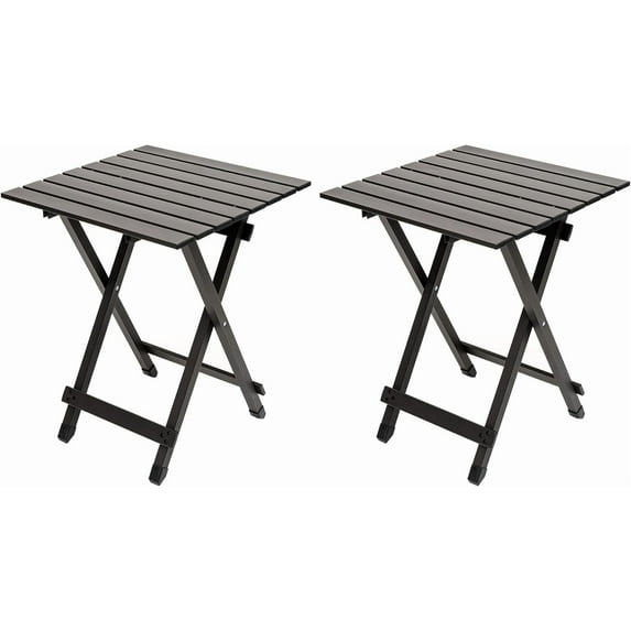 Folding Camping Table - Lightweight Aluminum Portable Picnic Table, 18.5x18.5x24.5 Inch for Cooking, Beach, Hiking, Travel, Fishing, BBQ, Indoor Outdoor Small Foldable Camp Tables
