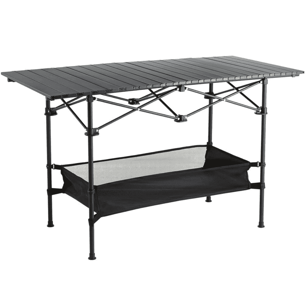 Folding Camping Table, Portable Aluminum BBQ Table, Rustproof Design, 220lbs Weight Capacity, Ideal for Camping, Patio, Backyard - Size 37.2x21.7x19.7 inches