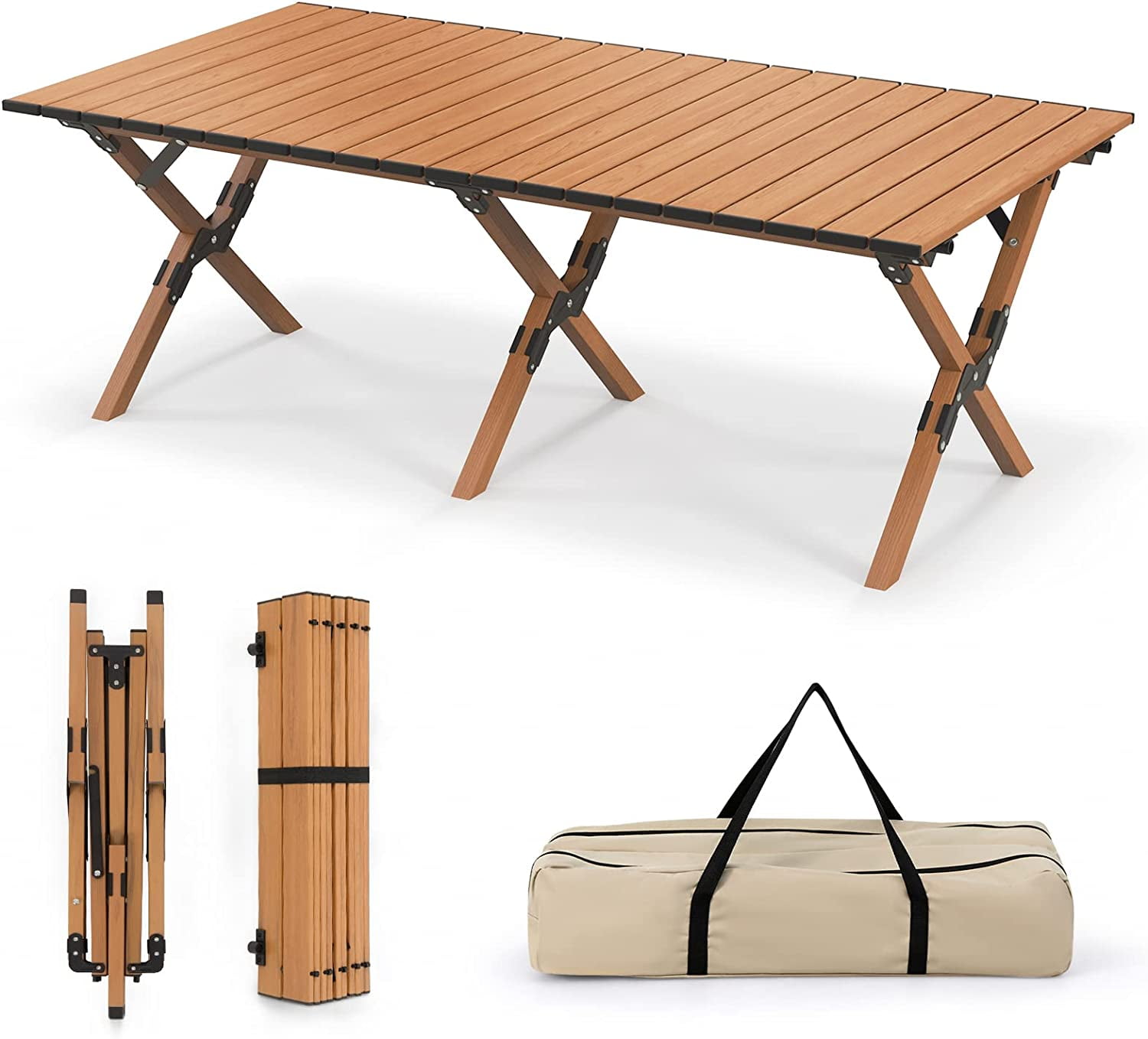 Folding Camping Table, RollUp Folding Table w/Carry Bag, Portable