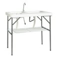 Portable Folding Camping Table with Sink, Faucet, and Drain Hose, Extra