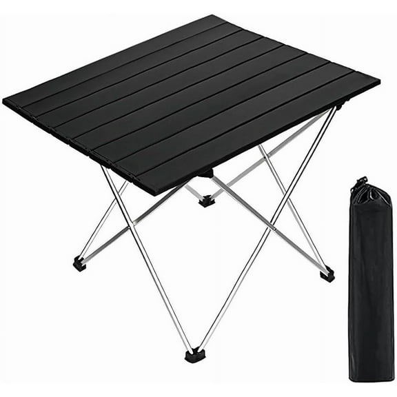 Folding Camping Table Ultralight Aluminum Portable Beach Table with Carry Bag for Camping Hiking BBQ Outdoor Picnic(L)