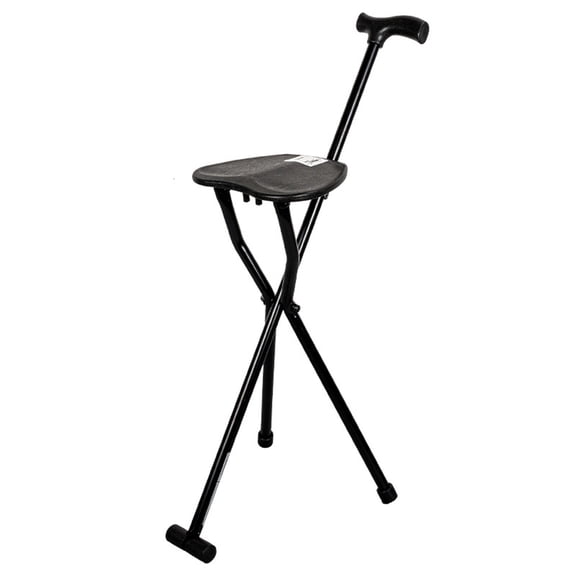 Folding Cane Chair with Seat, 300lbs Capacity Lightweight Walking Stick Stool for Seniors, Camping, and Hiking
