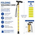 thumbnail image 1 of Folding Cane for Men & Women, Adjustable Height Lightweight Aluminum Walking Stick with Ergonomic Handle & Non-Slip Tip, Collapsible Travel Cane for Seniors, Elderly & Injured, 1 of 9