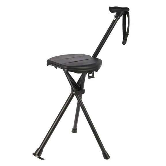 Folding Cane Stool Elderly Rest Hand Stool Walking Stick NonSlip Portable Stools