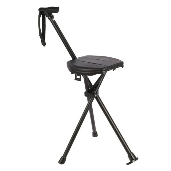 Folding Cane Stool Outdoors Crutch Chair Three Legged Crutch NonSlip Portable Stools Light Weight Aluminum Cane Chair
