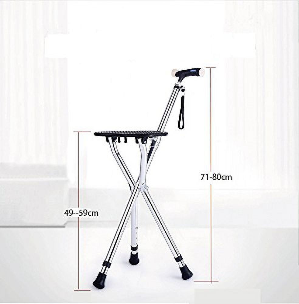 Folding Canes Seat Walking Stick Height Adjustment with LED 350 lbs