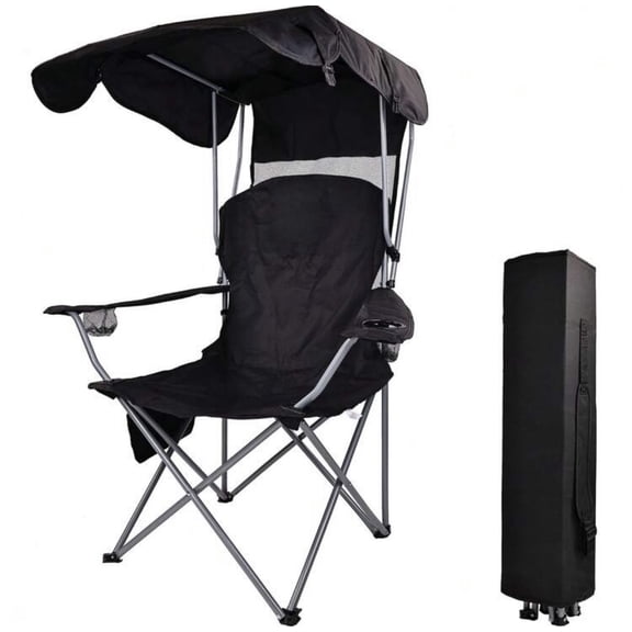 Folding Canopy Camp Chair for Outdoors Shade Canopy Portable Chair Camping, Tailgates, Beach, Pool, Lawn Chair Sunshade Travel Chair Folding Camping Chair