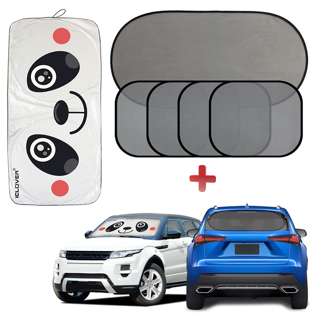 Folding Car Sun Shade SET of 6,iClover Block Sunlight Rays Car