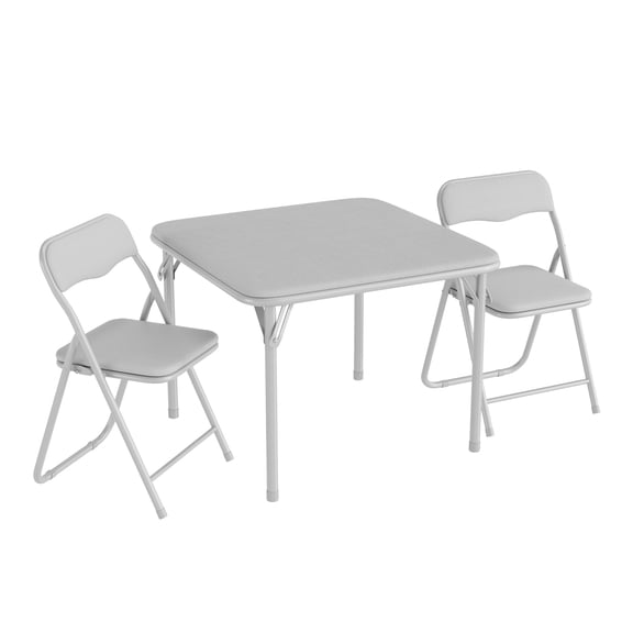Folding Card Table and Chair Set of 3, Portable Square Card Table with 2 Padded Chairs, Foldable Chairs and Tables for Home, Indoor and Outdoor, Space-Saving, No Assembly Required