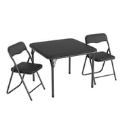 Folding Card Table and Chair Set of 3, Portable Square Card Table with 2 Padded Chairs, Foldable Chairs and Tables for Home, Indoor and Outdoor, Space-Saving, No Assembly Required