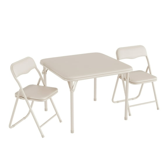Folding Card Table and Chair Set of 3, Portable Square Card Table with 2 Padded Chairs, Foldable Chairs and Tables for Home, Indoor and Outdoor, Space-Saving, No Assembly Required
