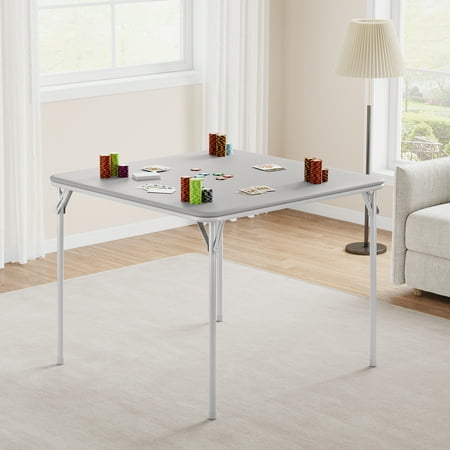Folding Card Table with PU Padded Top – Compact and Portable for Games, Dining or Work – Easy to Set Up and Store – Ideal for Indoor and Outdoor Use, Gray