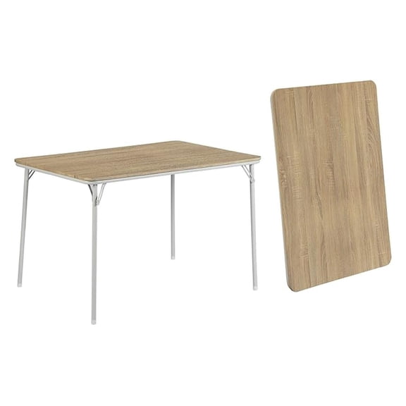 Folding Card Table - Portable MDF Square Table for Dining, Camping, Games & Puzzles - Beech Finish