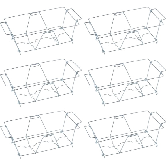 Folding Chafing Dish Wire Racks For Food Warmer Chafer Buffet Stands For Catering Food Warming Rack Holds Standard Water And Food Pans Black Metal Food Serving Stands Pack Of 6