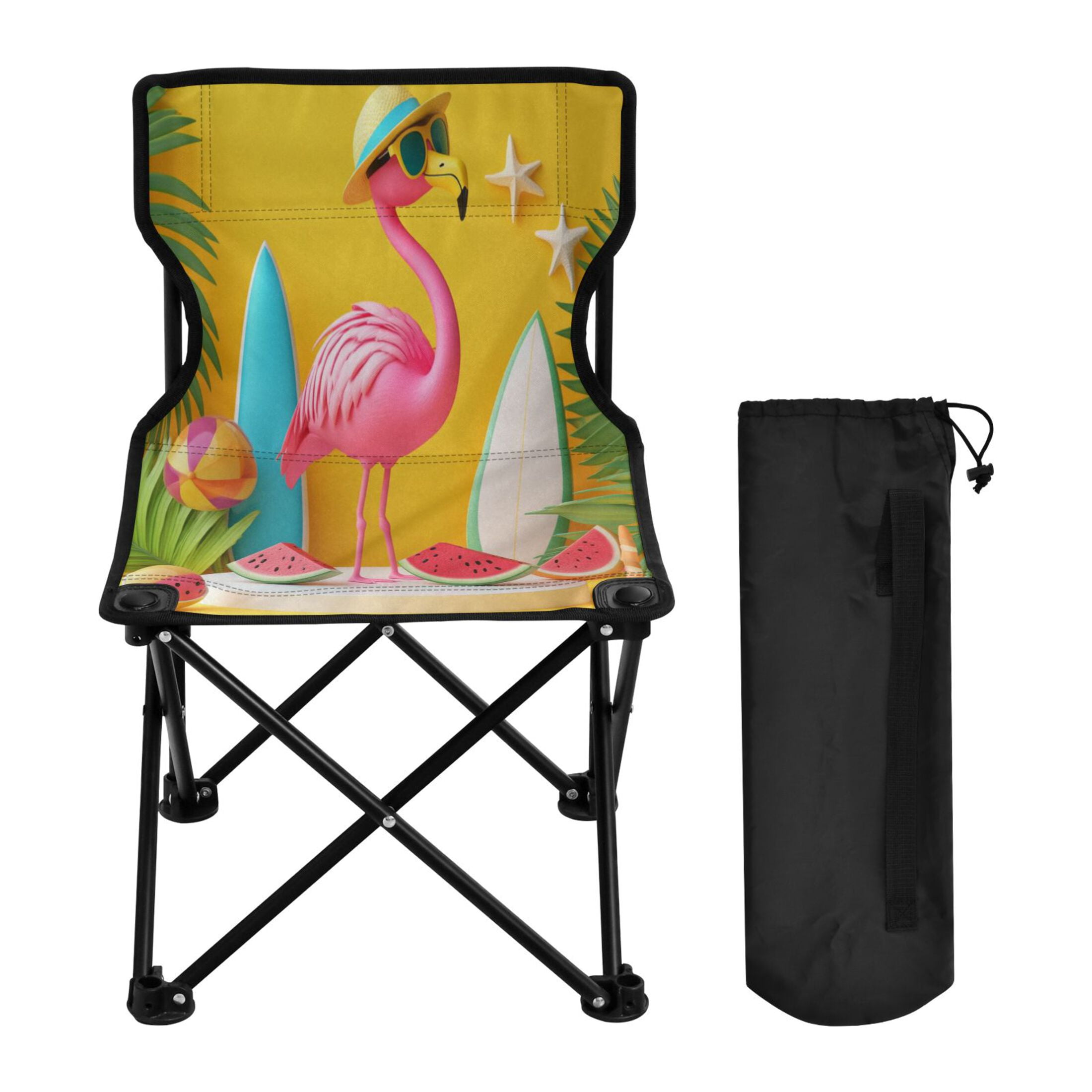 Folding Chair 220lb Capacity A Pink Flamingo Camping Chairs for