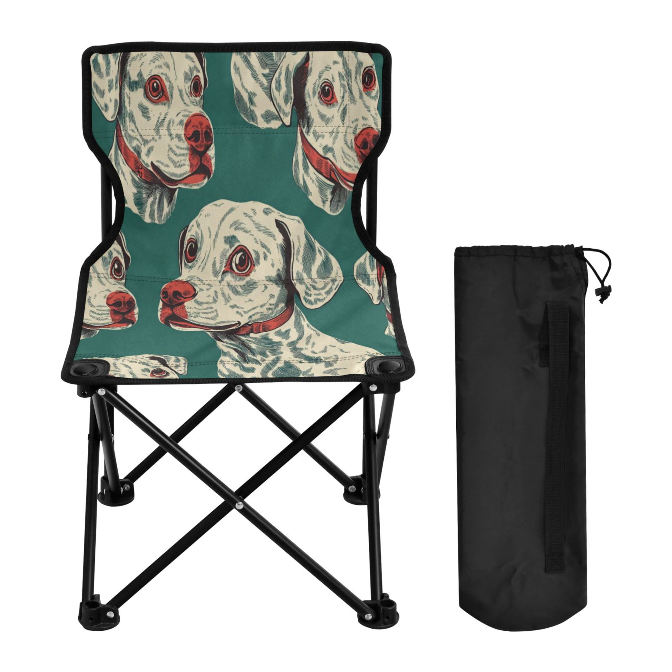 Folding Chair 220lb Capacity Dogs Pattern Camping Chairs for Camping ...