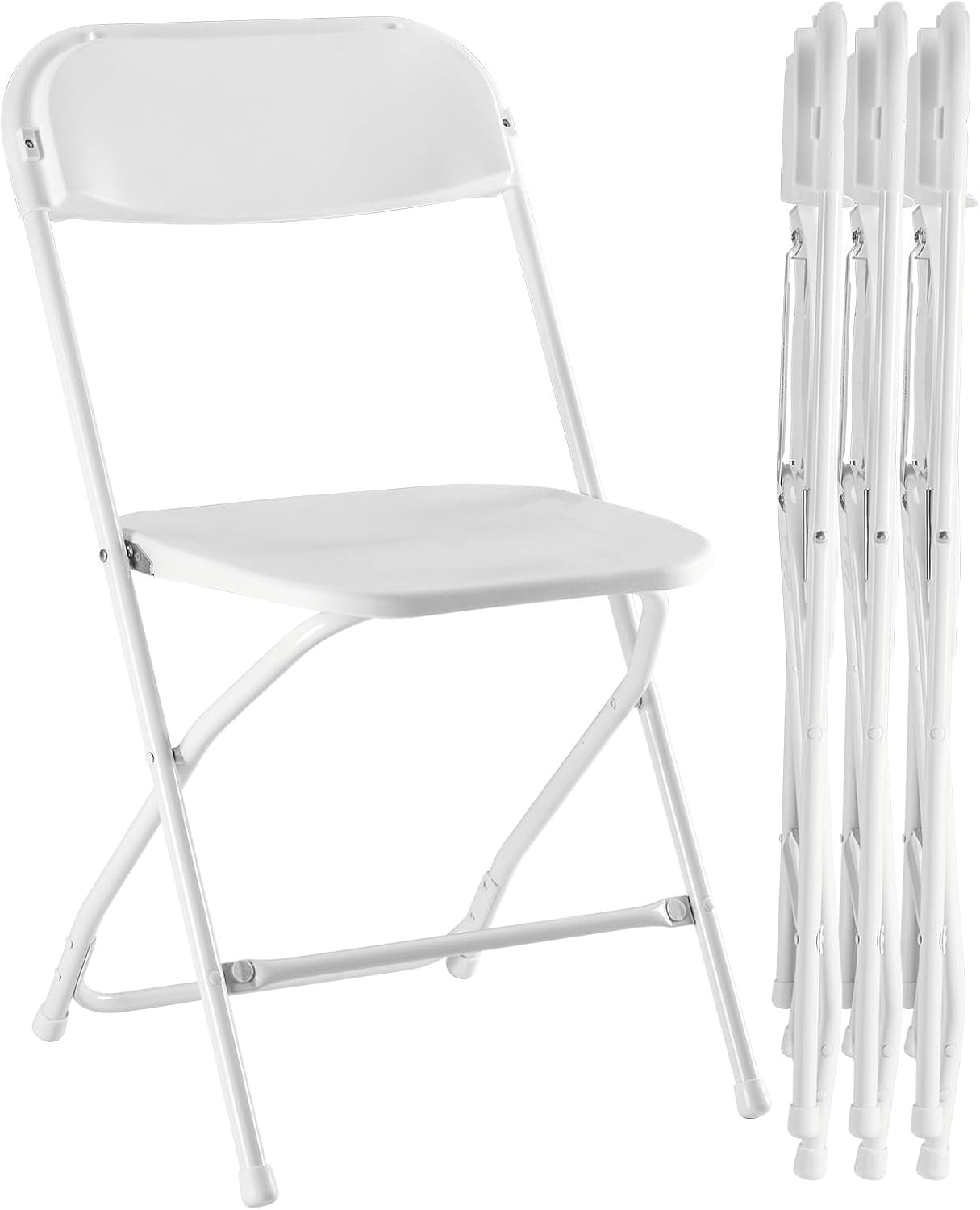 Folding Chair 4 Pack, Plastic Chairs with 330-Pound Capacity, Sturdy ...