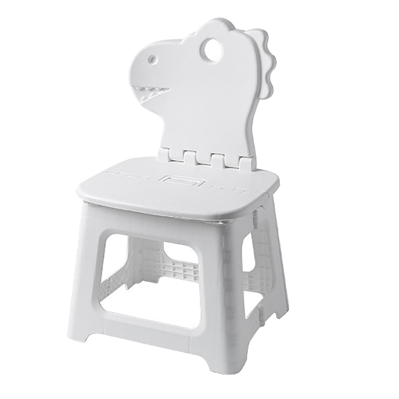 Folding Chair with Back Support - Plastic Foldable Step Stool with ...