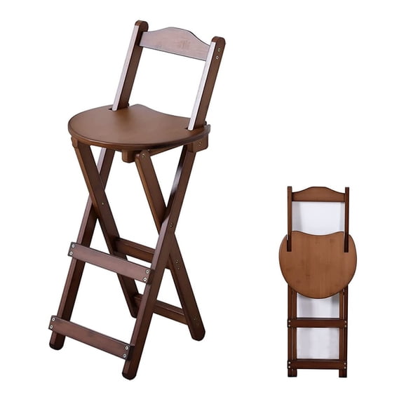 Folding Chair Backrest Bar Stool,Backrest Bar Stools with Footrest Foldable Living Room High Stools Solid Wood Bar Stools Modern Minimalist Home Restaurant Bar Stools