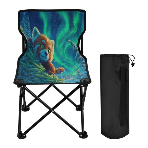 Folding Chair Camping Chair For Camping Picnicking Outdoor Beach and Travel Arctic Cute Raccoon