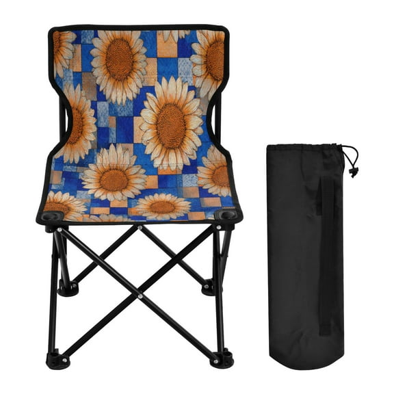 Folding Chair Camping Chair For Camping Picnicking Outdoor Beach and Travel Light Yellow Sunflowers