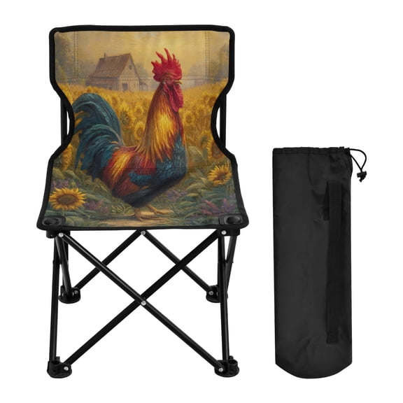 Folding Chair Camping Chair For Camping Picnicking Outdoor Beach and Travel Sunflower Farm's Rooster