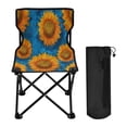 thumbnail image 1 of Folding Chair Camping Chair For Camping Picnicking Outdoor Beach and Travel Vibrant Digital Sunflower Painting, 1 of 8