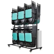 Folding Chair Cart for 84 Chairs - Heavy-Duty Table & Chair Storage Rack, 800 lb Capacity, Durable Double Folding Trolley for Easy Transport & Organized Storage, Perfect for Events & Venues