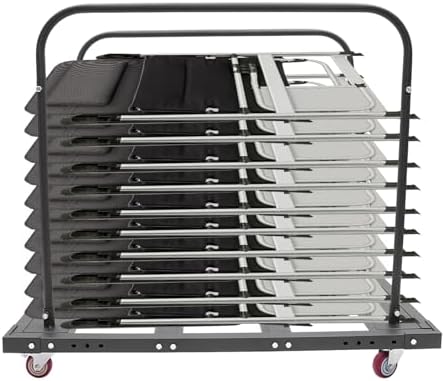 Folding Chair Cart Heavy Duty Folding Chair Rack with Wheels Folding ...
