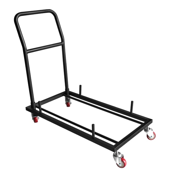 Folding Chair Cart Rolling Push Dolly, Commercial Grade Steel Frame, Storage Capacity 50 Chairs
