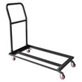 Folding Chair Cart Rolling Push Dolly, Grade Steel Frame, Storage