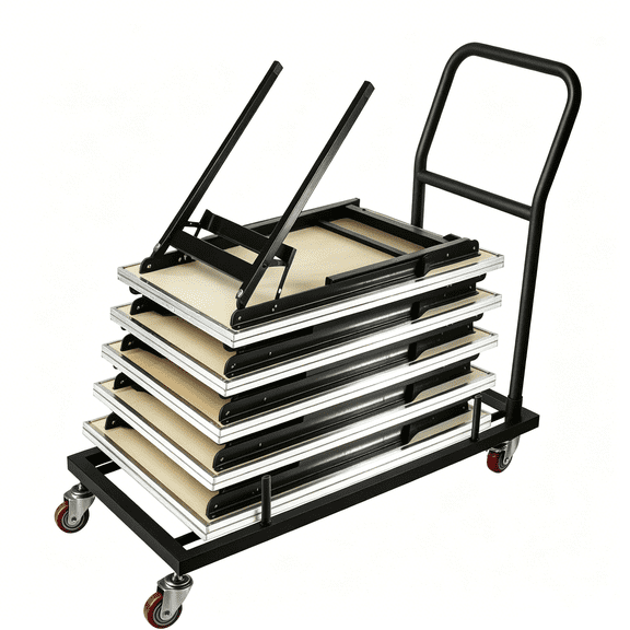 Folding Chair Dolly 36 Chairs 300 LBS Capacity, Multi-Function Chair Storage Cart Rack, L-Shaped Steel Folding Chair Racks Transport for Commercial Restaurant & Home Kitchen