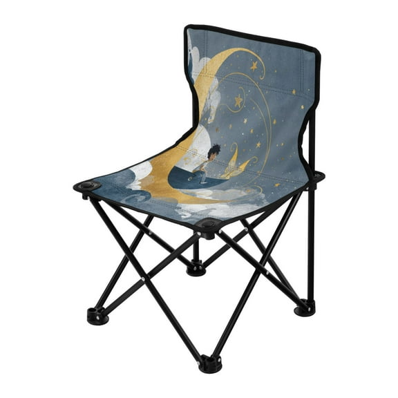 Folding ChairMaximum weight capacity 220lbCamping Chair For Camping Picnicking Outdoor Beach and Travel Moon Boat
