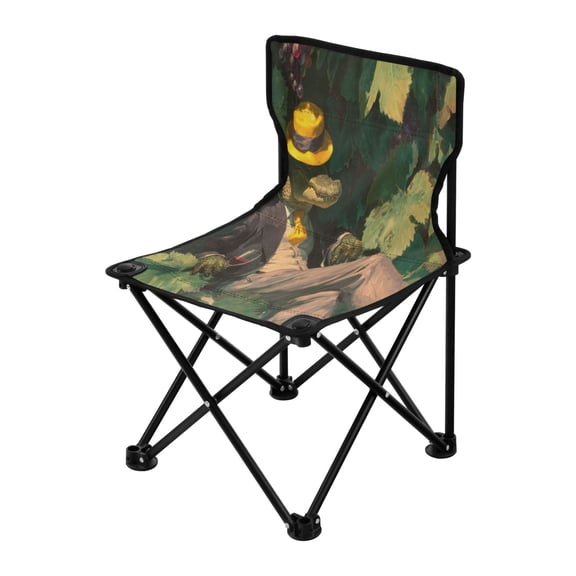 Folding ChairMaximum weight capacity 220lbCamping Chair For Camping Picnicking Outdoor Beach and Travel Mr. Crocodile